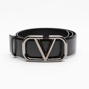 Valentino Garavani Men's Logo Buckle Leather Belt 85/34